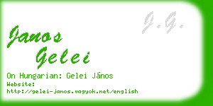 janos gelei business card
